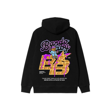 WAFFLE & LEAN - Hoodie Black/White - Bando Baby