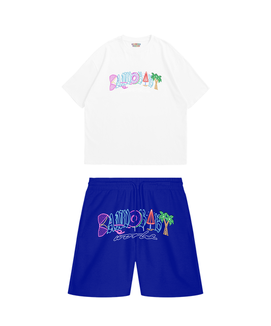 NEON BKN  - Short set Black/Blue