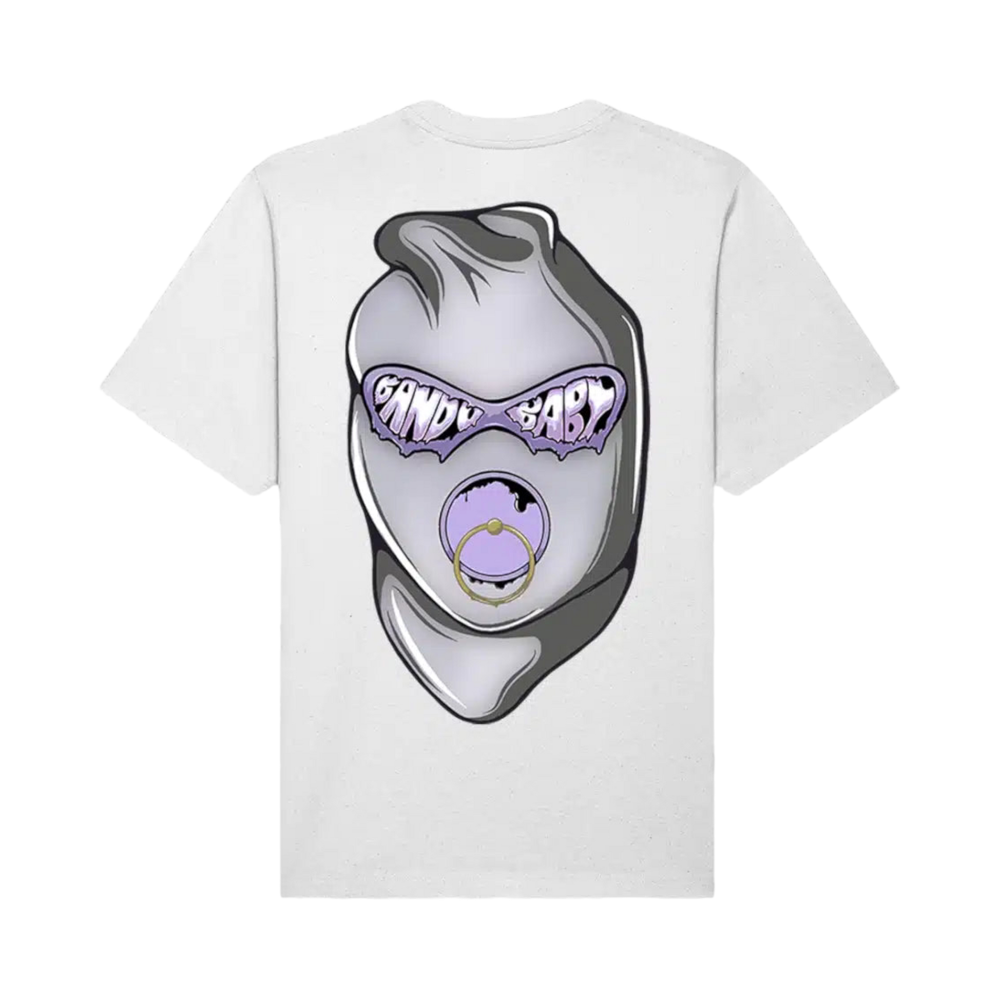 Bando baby printed eyes on the Front of the white t-shirt