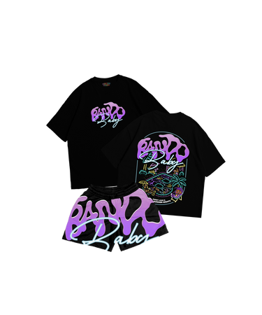 LEAN POOL  - Short set Black - Bando Baby  