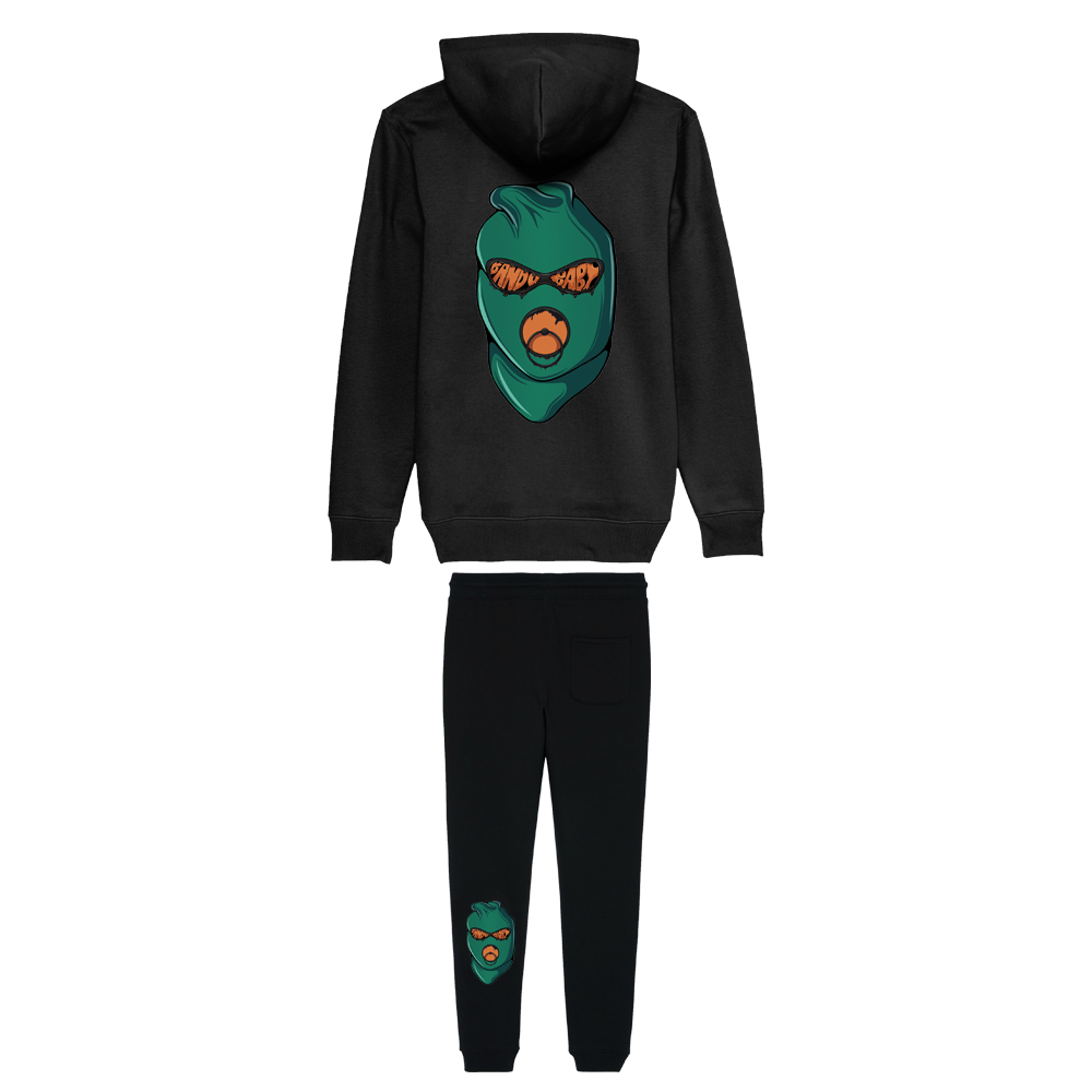 Balaclava Tracksuit green/orange - BandoBaby 