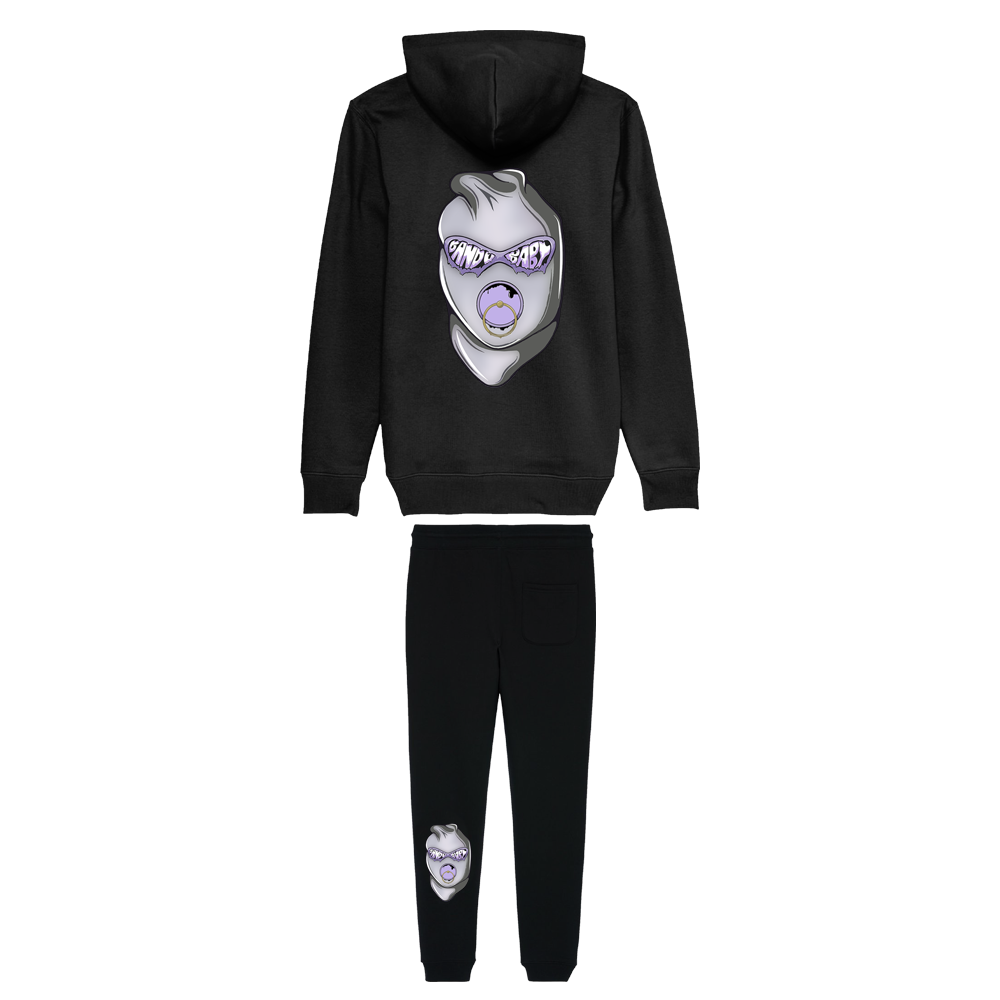 Balaclava Tracksuit lilac/white - BandoBaby 